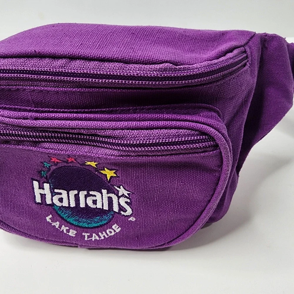 Harrah's Lake Tahoe Purple Vintage Fanny Pack Embroidered